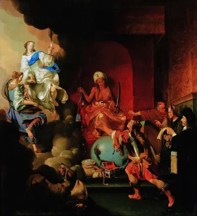 Allegory of enthroned injustice by Ари де Войс, c. 1650 — digital art print download