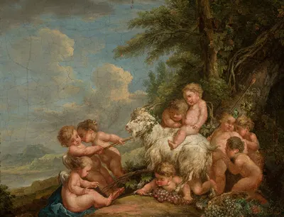 Cupids at play by Иоганн Альбрехт Фридрих Раушер — digital art print download