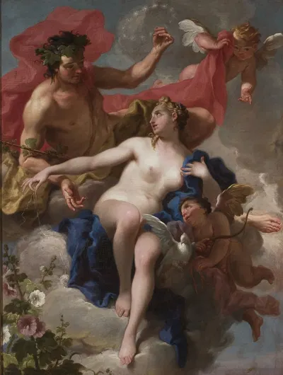 Bacchus and Ariadne by Джованни Баттиста Питтони, 1716-1718 — digital art print download