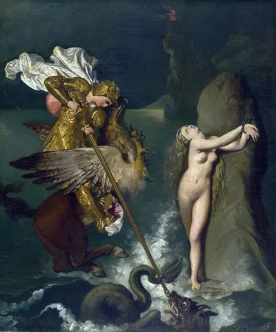 Angelica saved by Ruggiero by Жан Огюст Доминик Энгр — digital art print download