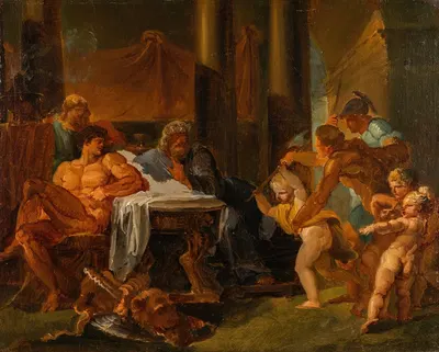 Hercules and Theseus in the Palace of King Pittheus by Louis Masreliez — digital art print download