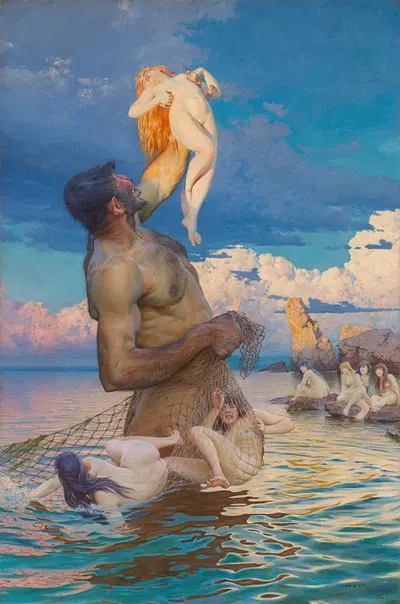 Catch of Polyphemus (Fischzug des Polyphem) by Макс Питшман, 1892 — digital art print download