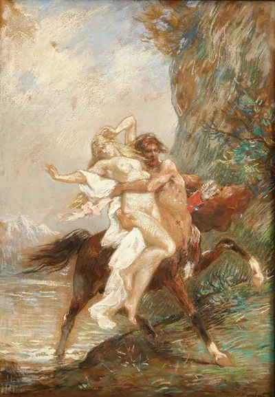 Deyanira's kidnapping by Жак Фердинанд Амбер — digital art print download
