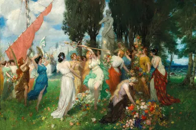 The Spring Festival of Flora before the Acropolis by Фердинанд Лике — digital art print download