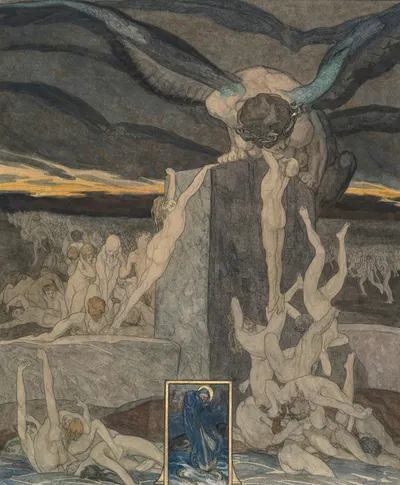 Ode to Dante by Franz von Bayros, 1920 — digital art print download