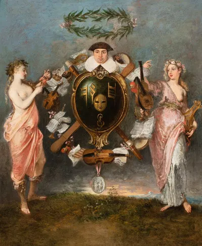 The Union of Music and Comedy by Жан-Антуан Ватто — digital art print download