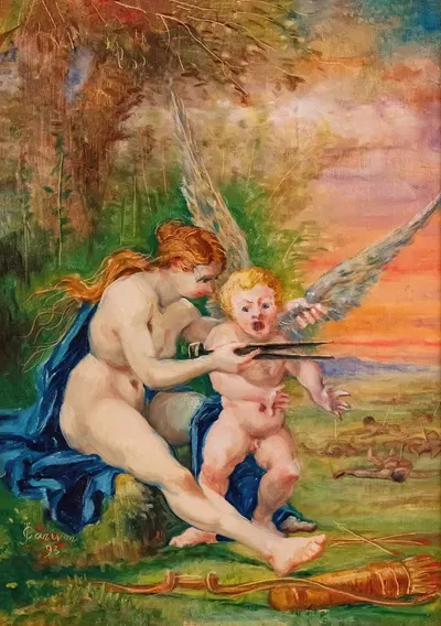 Fortune and Love by Жан-Батист Каривен, 1893 — digital art print download