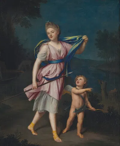 Diane et Cupidon by Николя Коломбель — digital art print download
