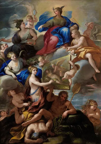 Allegory of Knowledge and the Arts in Naples by Paolo de Matteis — digital art print download