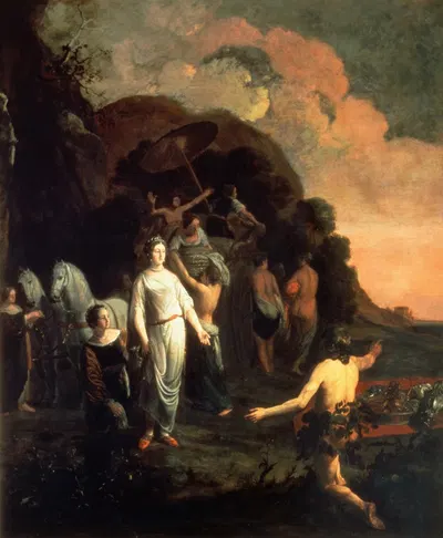 Odysseus and Nausicaa by Томас де Кейзер, 1657 — digital art print download