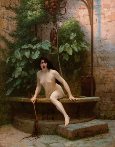 Truth Coming Out of Her Well to Shame Mankind by Жан-Леон Жерома, 1896 — digital art print download