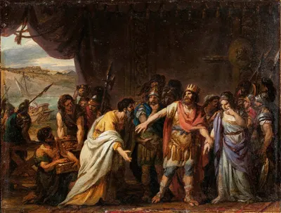 Agamemnon in his tent refusing to give Chryseis back to her father by Joseph-Marie Vien — digital art print download