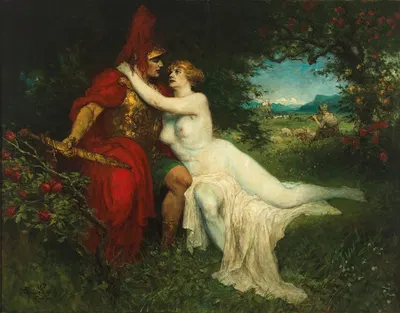 Tannhäuser and Venus in the Venusberg, scene from Richard Wagner’s opera by Ferdinand Leeke — digital art print download