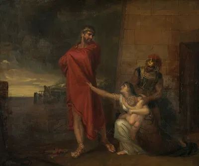 Andromache imploring Ulysses to spare the life of her son by Джордж Доу, 1810 — digital art print download