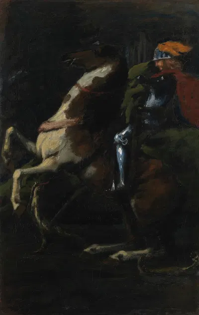 The Three Horsemen II; St. George by Hans Von Marées — digital art print download