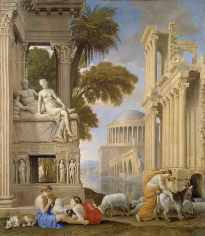 The Childhood of Bacchus by Жан Лемер, c.1630 — digital art print download