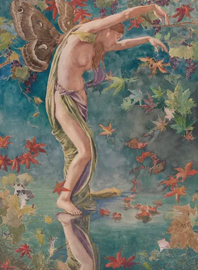 Autumn Scattering Leaves by Джон Ла Фардж — digital art print download