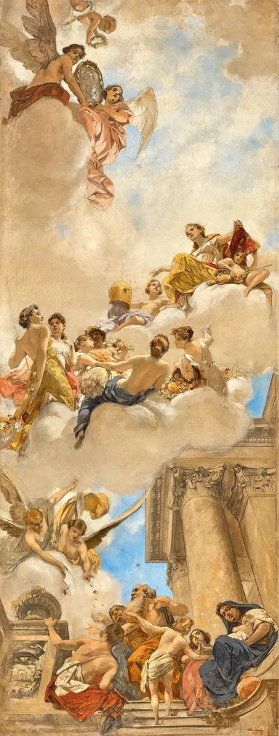 Design for a ceiling fresco, Allegory of Austria by Алойс Ханс Шрам — digital art print download