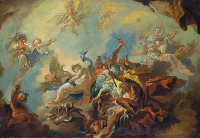 The Four Elements, Preparatory Study for a Painted Ceiling by Франц Антон Маульберц — digital art print download