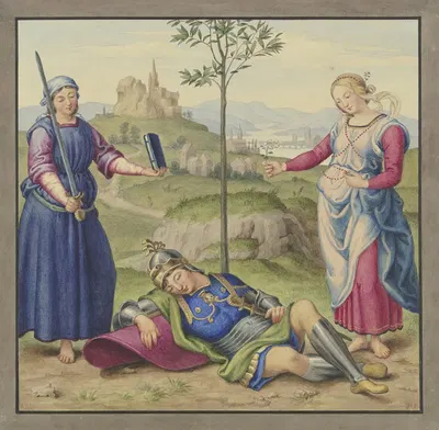 The knight's dream by Иоганн Давид Пассаваант, 1831 — digital art print download