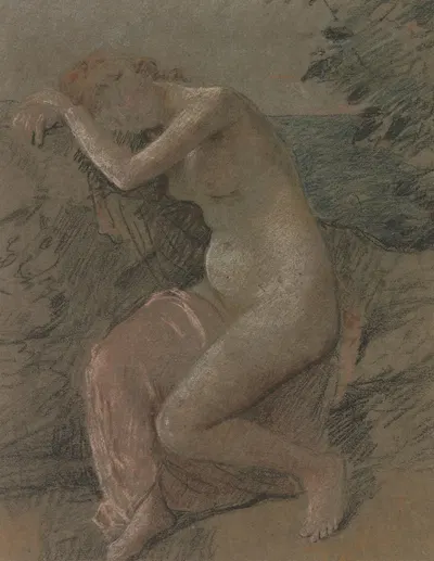 The nymph by Otto Scholderer, 1882 — digital art print download
