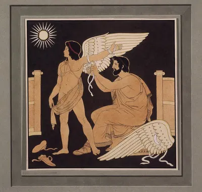 Daidalos legt Ikaros einen Flügel an by Филипп Вайт — digital art print download