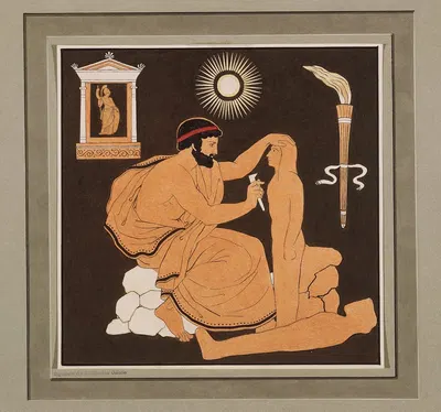 Prometheus formt aus Lehm den Menschen by Филипп Вайт — digital art print download