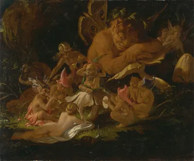 Puck and Fairies, from 'A Midsummer Night's Dream' by Sir Joseph Noel Paton — digital art print download
