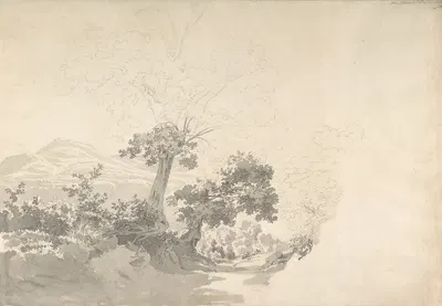 Landscape near Albano and Pallazole by Joseph Rebell, 1812 — digital art print download