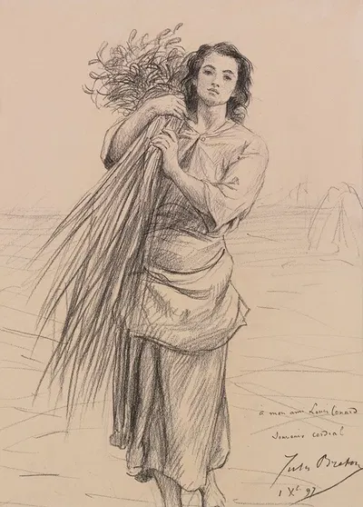 Jeune Glaneuse Portant Une Gerbe by Жюль Брета, 1897 — digital art print download