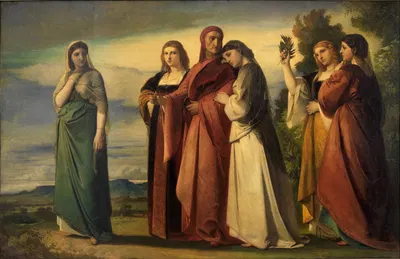 Dante und die edlen Frauen von Ravenna by Anselm Feuerbach, 1858 — digital art print download