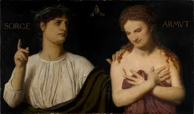 Armut und Sorge by Arnold Böcklin, 1890 — digital art print download