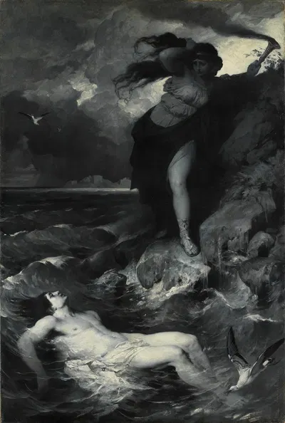 Hero and Leander by Ferdinand Keller, 1875 — digital art print download