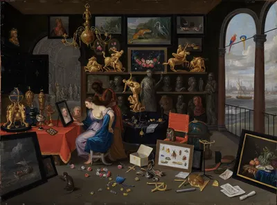 Eine Kunstkammer mit Venus bei der Toilette by Jan Van Kessel The Elder, 1659 — digital art print download