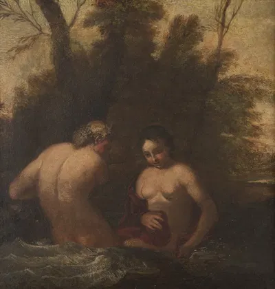 Two bathing nymphs by Francesco Albani — digital art print download