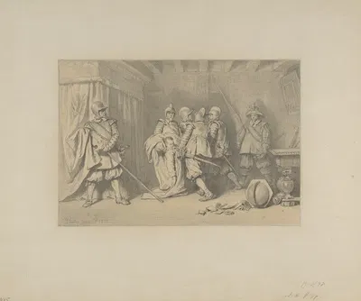 The Dead Wallenstein Being Carried Away by Soldiers by Karl Theodor von Piloty, 1871 — digital art print download