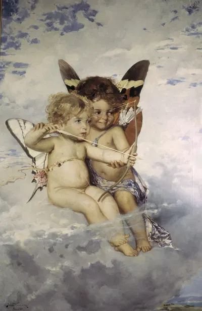 Cupids by Julius Kronberg, 1881 — digital art print download