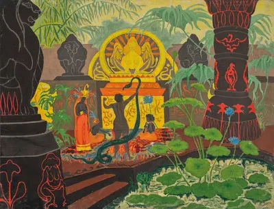 Temple de vaudou ou La charmeuse de serpent by Поль Рансон, 1901 — digital art print download