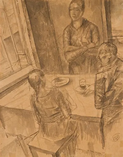 The Artist's Family by Kuzma Petrov-Vodkin, 1916 — digital art print download