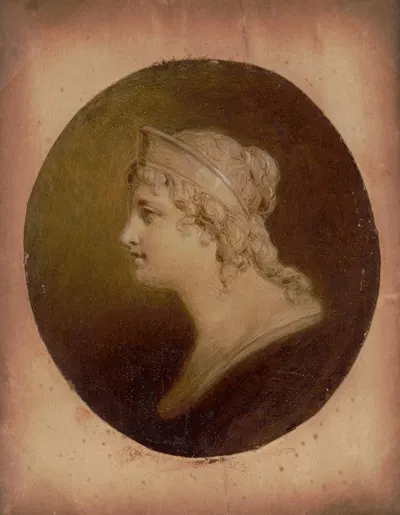 Original study in oil of head of Columbia designed for U.S. coins by Генри Инман, 1830-1846 — digital art print download