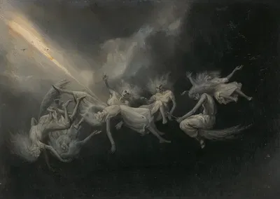Lightning Struck a Flock of Witches by Уильям Холбрук Бирд — digital art print download