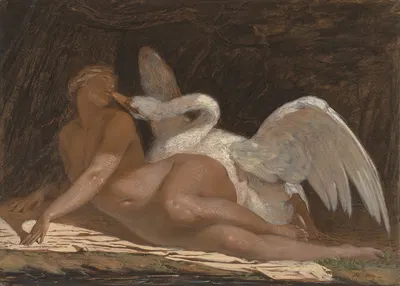 Leda and the Swan by Адольф Ивон — digital art print download
