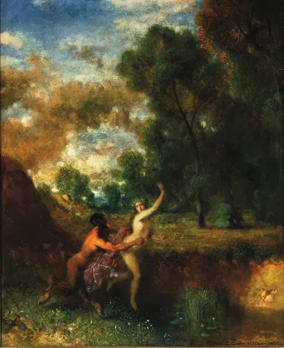 A Faun and a Nymph by August Richard Zimmermann — digital art print download