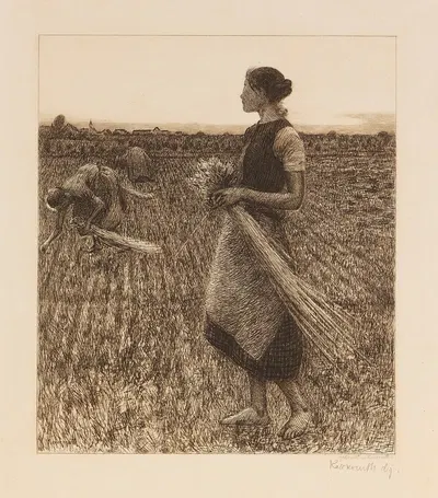 Die Ährenleserin by Леопольд фон Калькреут, 1894 — digital art print download