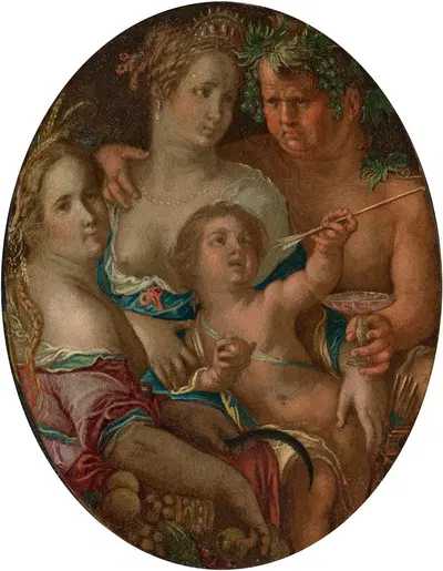 Venus, Cupid, Bacchus and Ceres by Иоахим Втеваль — digital art print download