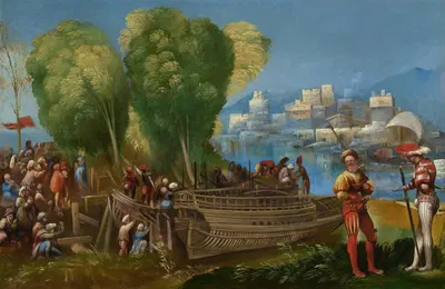 The Trojans Repairing Their Ships in Sicily by Dosso Dossi, c. 1520 — digital art print download