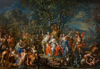 Bacchus and Ariadne by Johann Georg Platzer, c.1735 — digital art print download