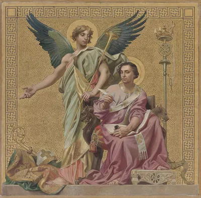 Grégoire de Tours écrivant son 'Histoire des Francs' by Joseph Blanc — digital art print download