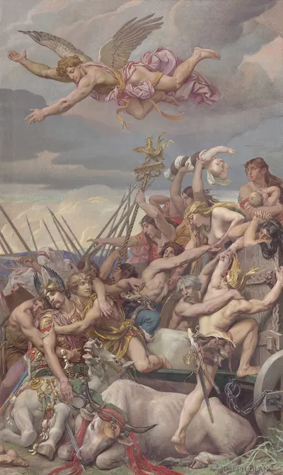 La Bataille de Tolbiac by Жозеф Блан — digital art print download