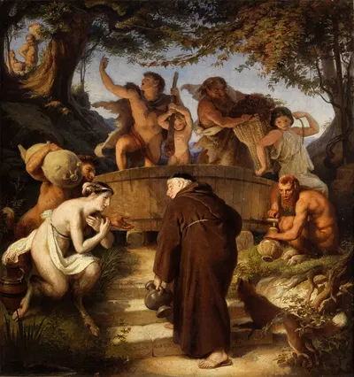 Wo Barthel most holt by Eduard Julius Friedrich Bendemann — digital art print download